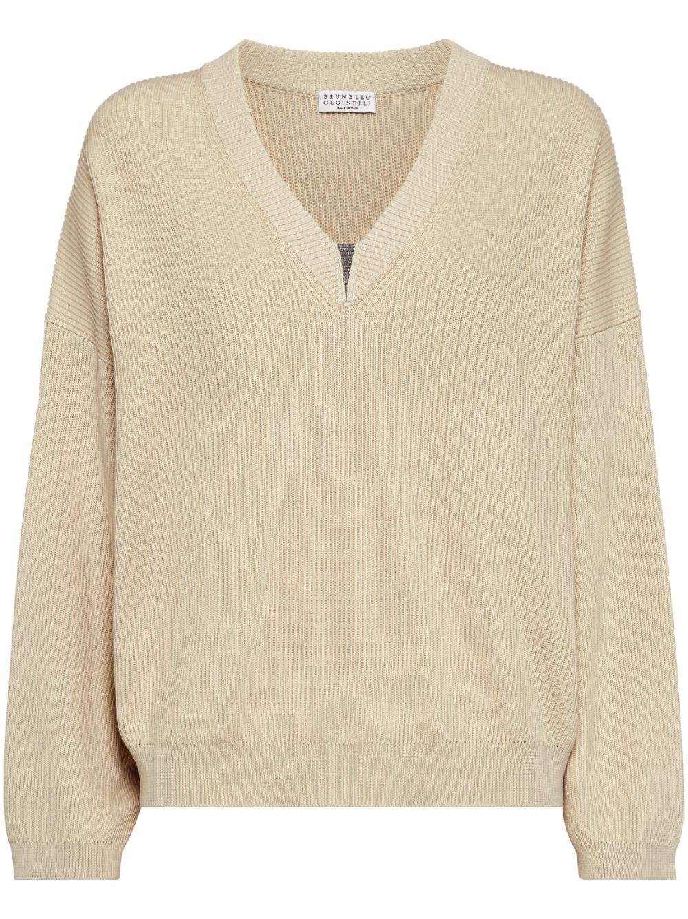 Brunello Cucinelli Cotton V Necked Seater - Image 3