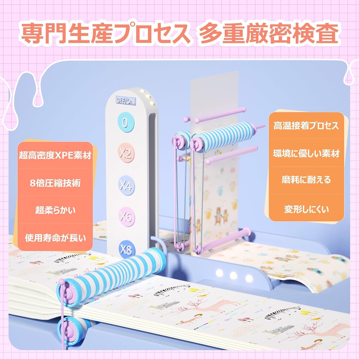 Baby Folding Play Mat, 78.7 x 70.9 x 0.8 inches (200 x 180 x 2 cm), Thick, Safety Checked, Baby Mat, Waterproof, Soundproofing, Anti-Slip, Stylish, Baby Shower, 1 Piece (78.7 x 70.9 x 0.8