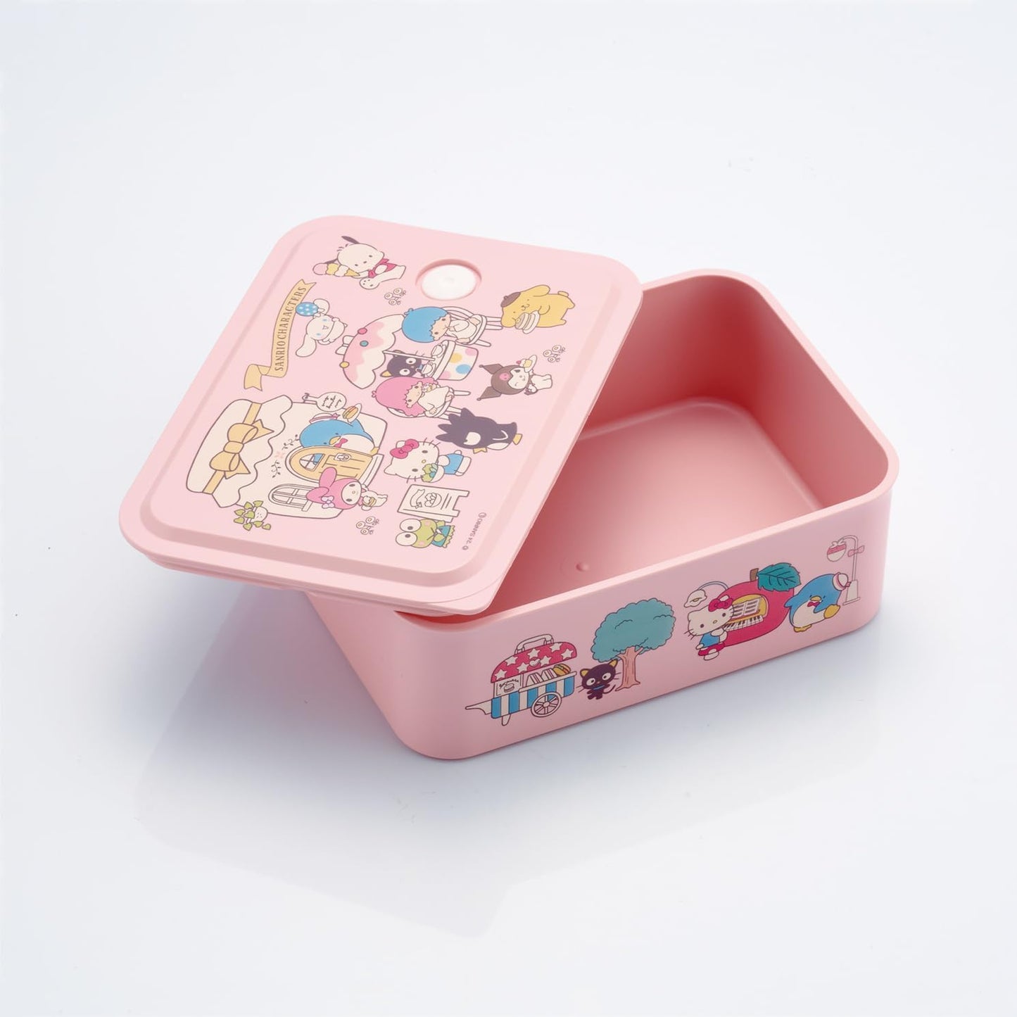 Skater Bento Box, Picnic Lunch Box, M Size, 1 Tier, Microwave Safe with Lid, 23.7 fl oz (700 ml), Sanrio All Stars Village, PL70B-A