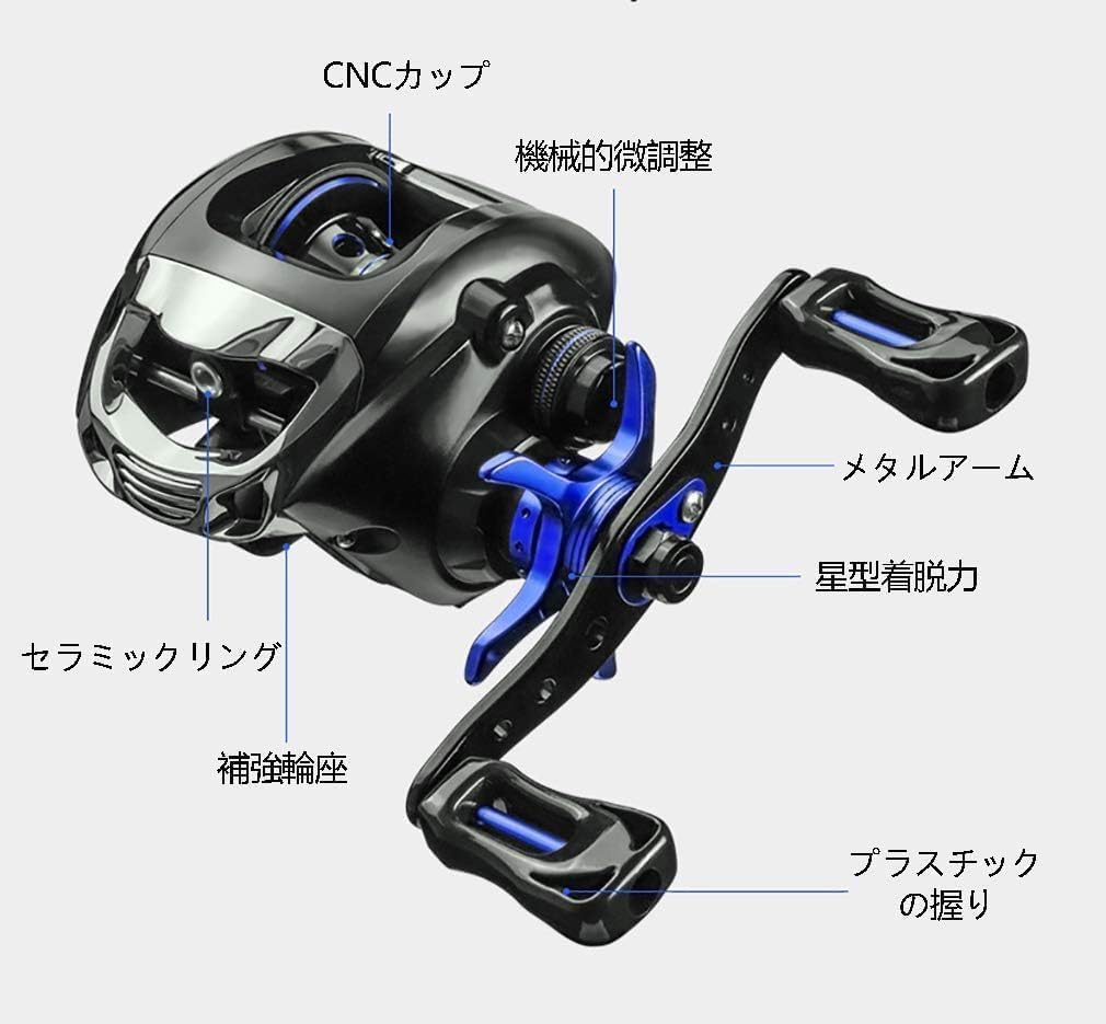 Bait Reel, Sea, Stream, Fishing, Reel, Freshwater, Universal, Left/Right Handle, Lightweight, Casting, Magnetic Brake and Centrifugal Brake, Biaxial Reel, Lightweight, Far-Tossing, Mountain