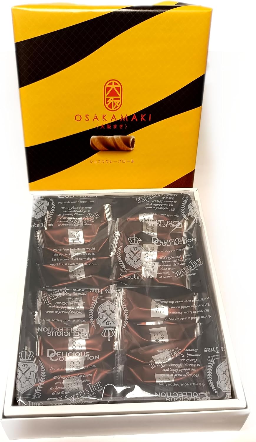 Osaka Machi Chocolate Crepe Roll, Baked, 32 Pieces (1 Box)