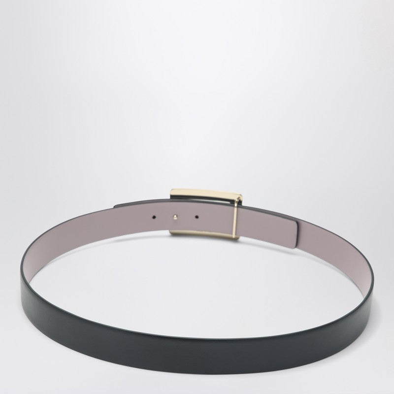 Roger Roger Vivier Belle Vivier Black/Pink Leather Belt - Image 3