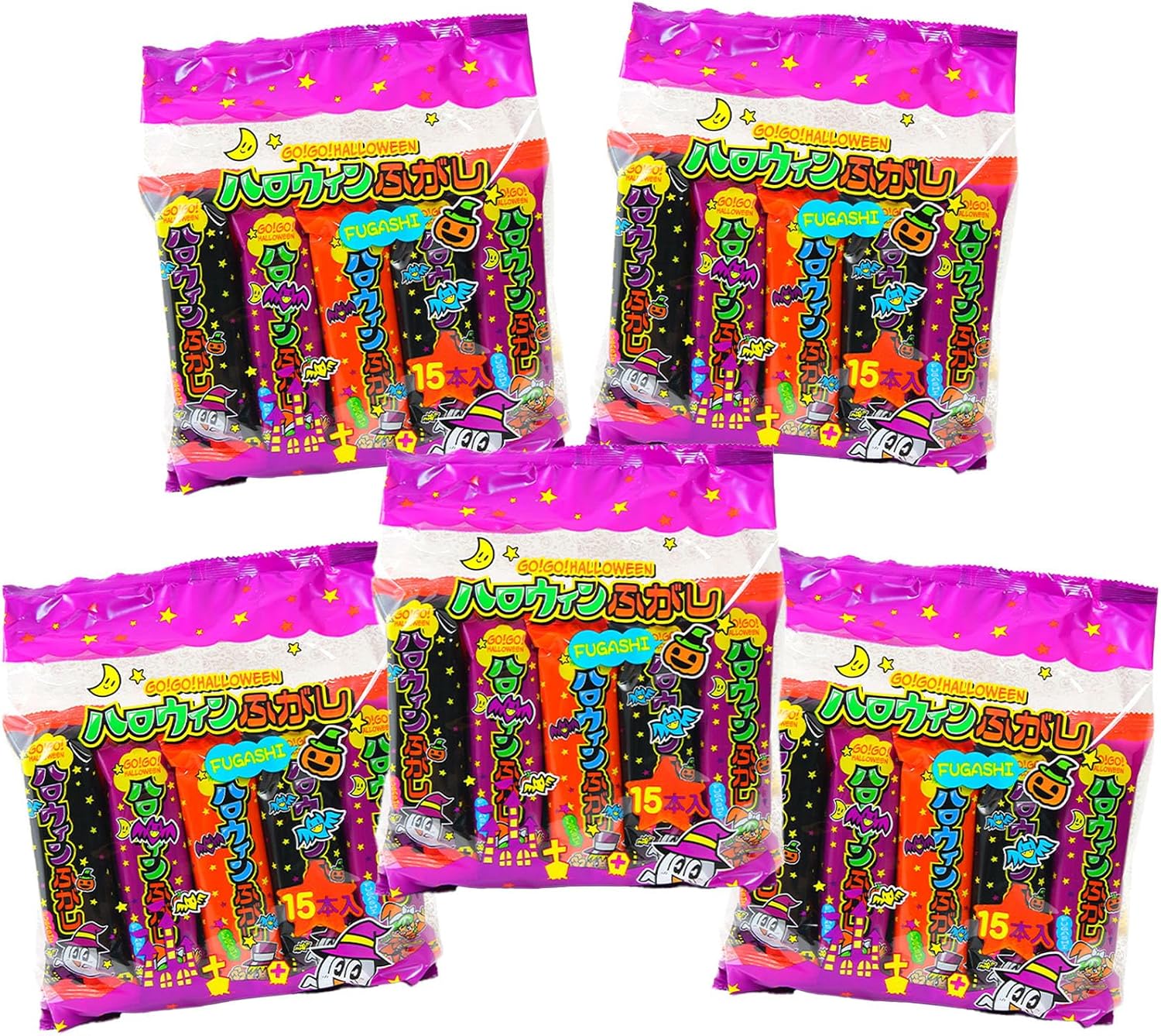 75個セット やおきん ハロウィンふ菓子 1袋 15個装 x5袋 セット ハロウィン菓子 業務用 詰め合わせ 大量 まとめ買い 販促 イベント パーティー 麩菓子 ふがし プチギフト お菓子 限定 限定パッケージ 個包装 配布 ばらまき ばら撒き【 Festival Plaza 】