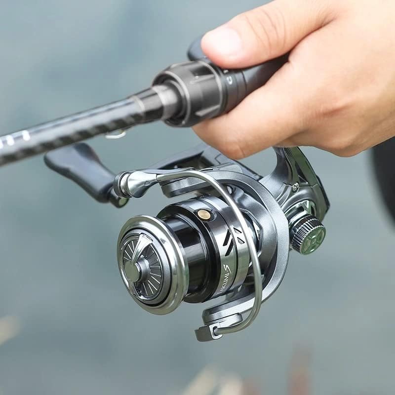 YU250 Spinning Reel, Fishing Reel, Double Handle, Shallow Groove Spool, Lightweight, Maximum Drag Force, 22.0 lbs (10 kg), Easy to Handle, Saltwater and Freshwater Use, Left Handle, Interchangeable Left and Right Handle, Gear Ratio: 5.2:1