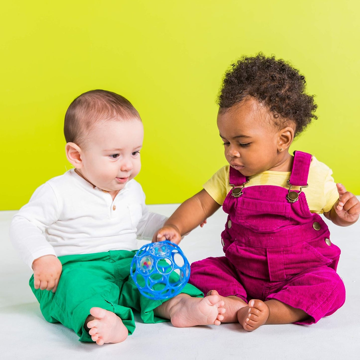 Bright Starts Oball 12281 Oball Rattle, Baby Stroller Toy, Teeth, Rattle, Softball, Baby Shower, Blue