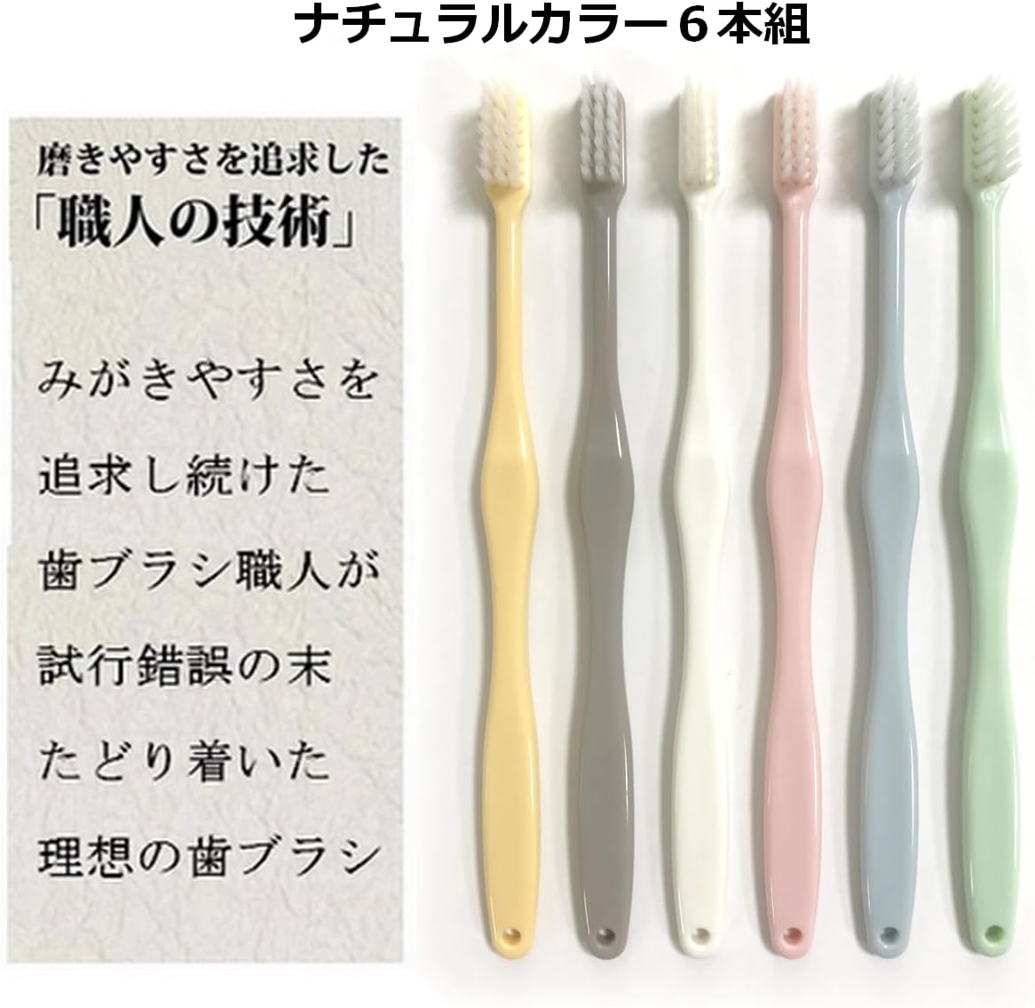 Artisan Toothbrushes, 12 Pieces, Natural Color, Fine Point, Ordinary, Toothbrush Artisan Invented, Safe Made in Japan (12 Pieces)