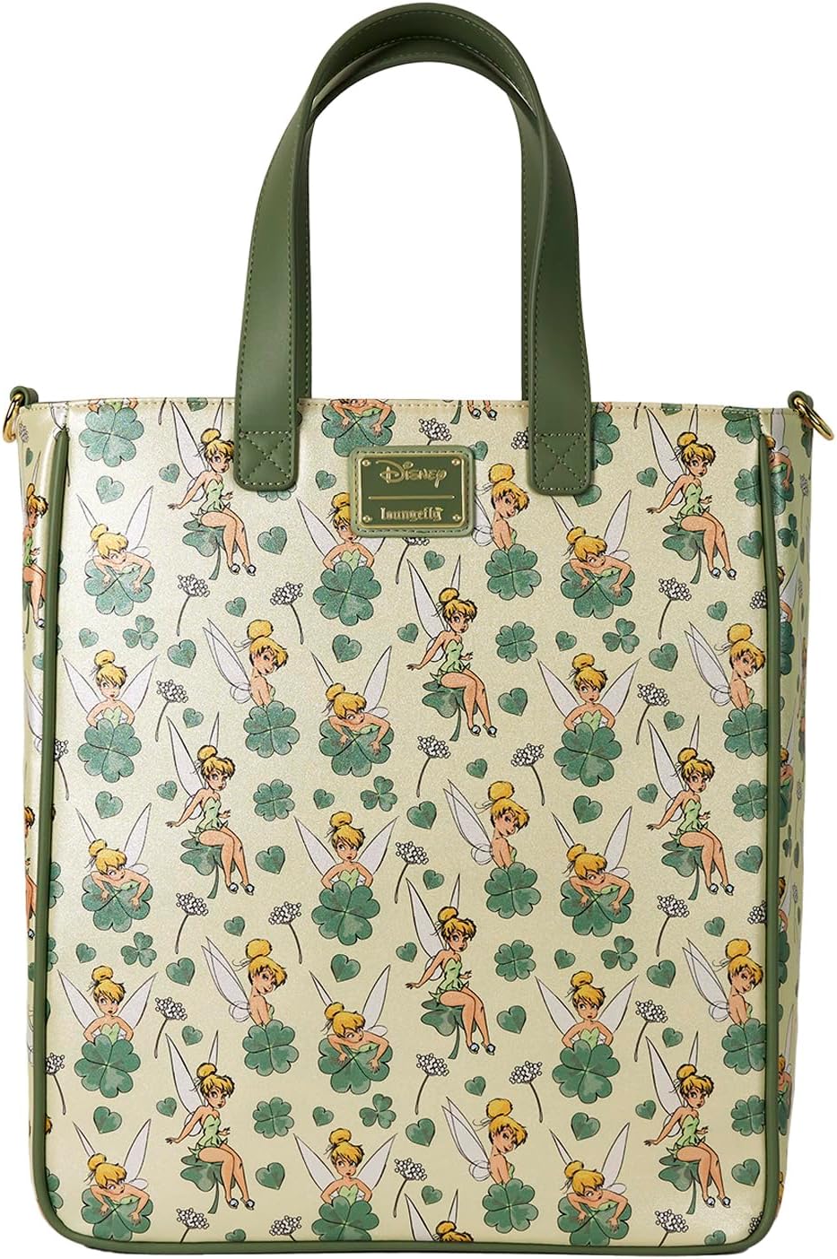 Loungefly Disney Tinker Bell Bolsa Tote de Trébol de 4 Hojas con Bolsa para Monedas