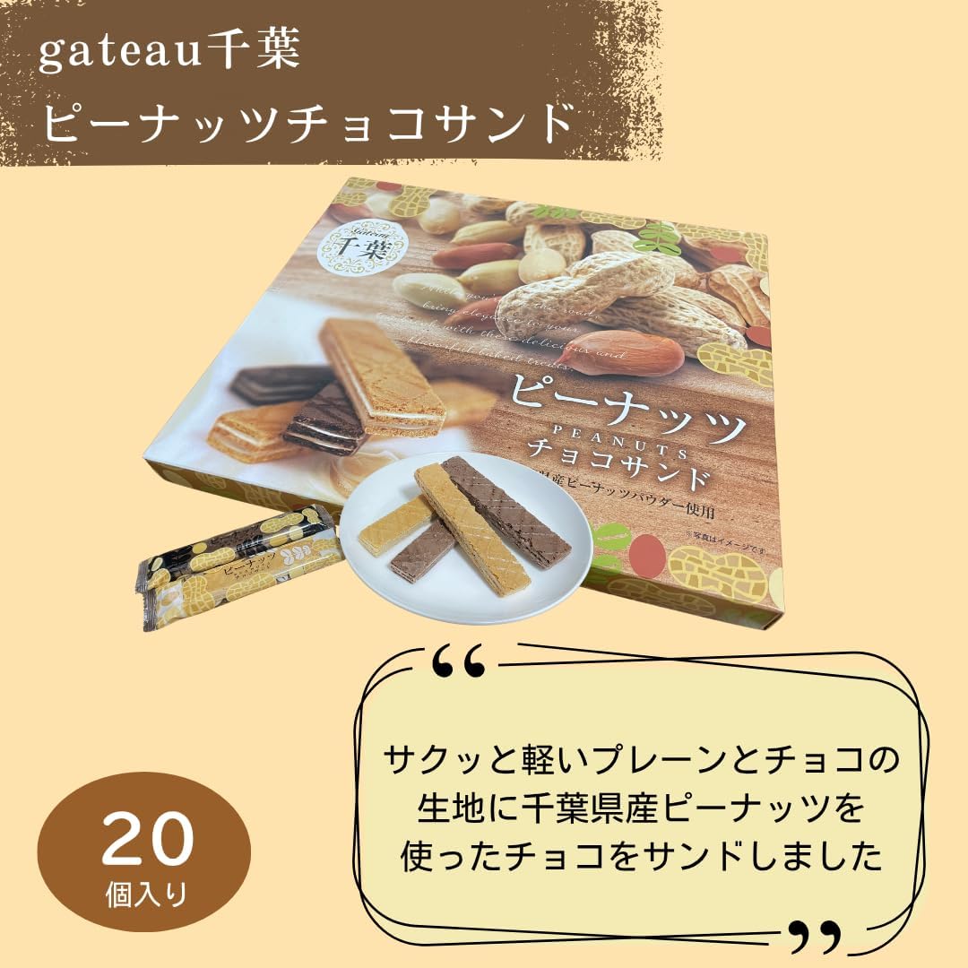 Chiba Souvenir "Peanuts Chocolate Sand" Pack of 20 Chiba Souvenir Candy