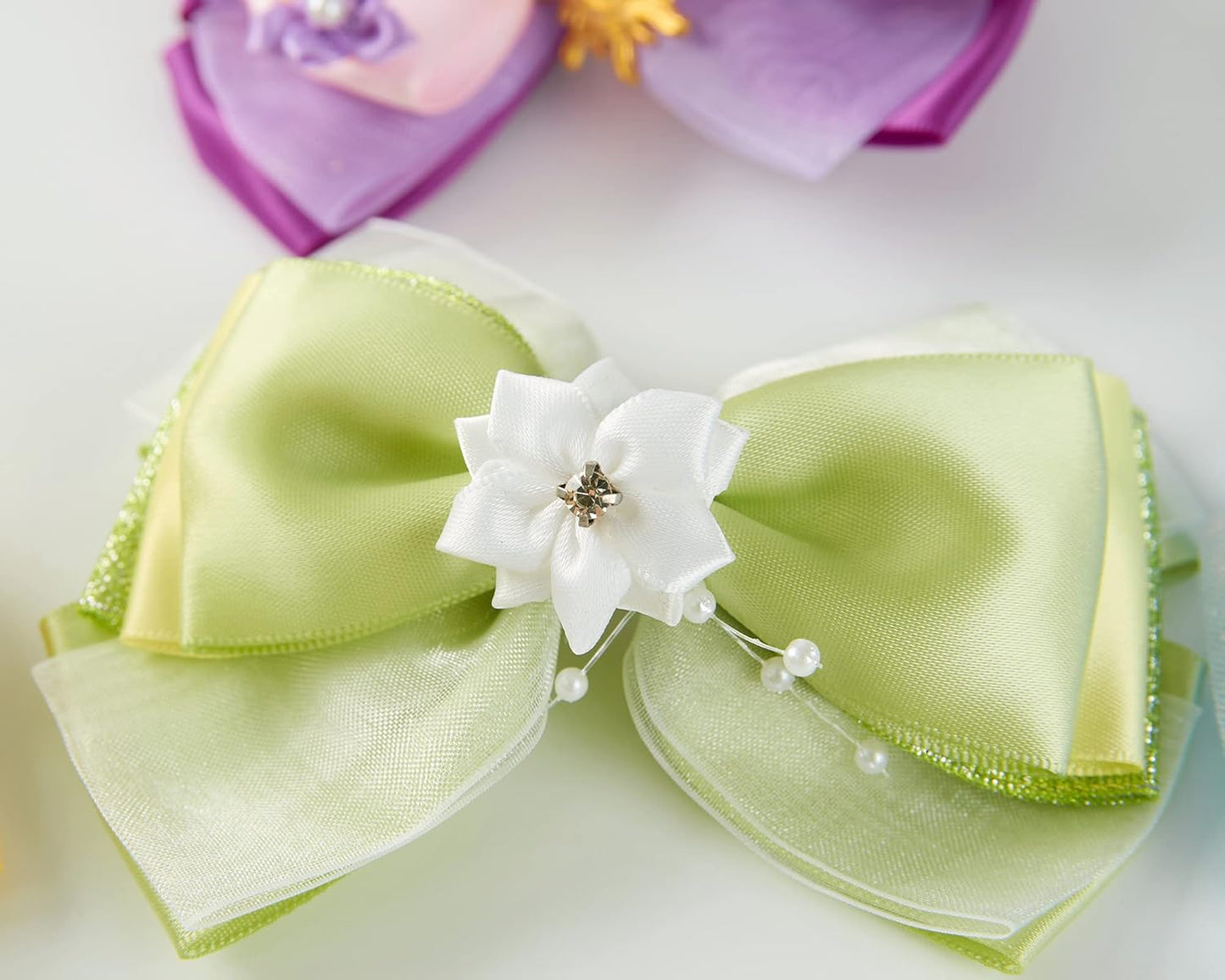 10 pinzas de lazo de pelo de princesa de 4 pulgadas para mujeres y niñas, accesorios para el cabello, set de regalo de fiesta