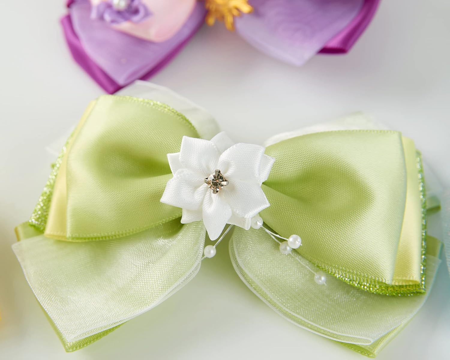 10 pinzas de lazo de pelo de princesa de 4 pulgadas para mujeres y niñas, accesorios para el cabello, set de regalo de fiesta