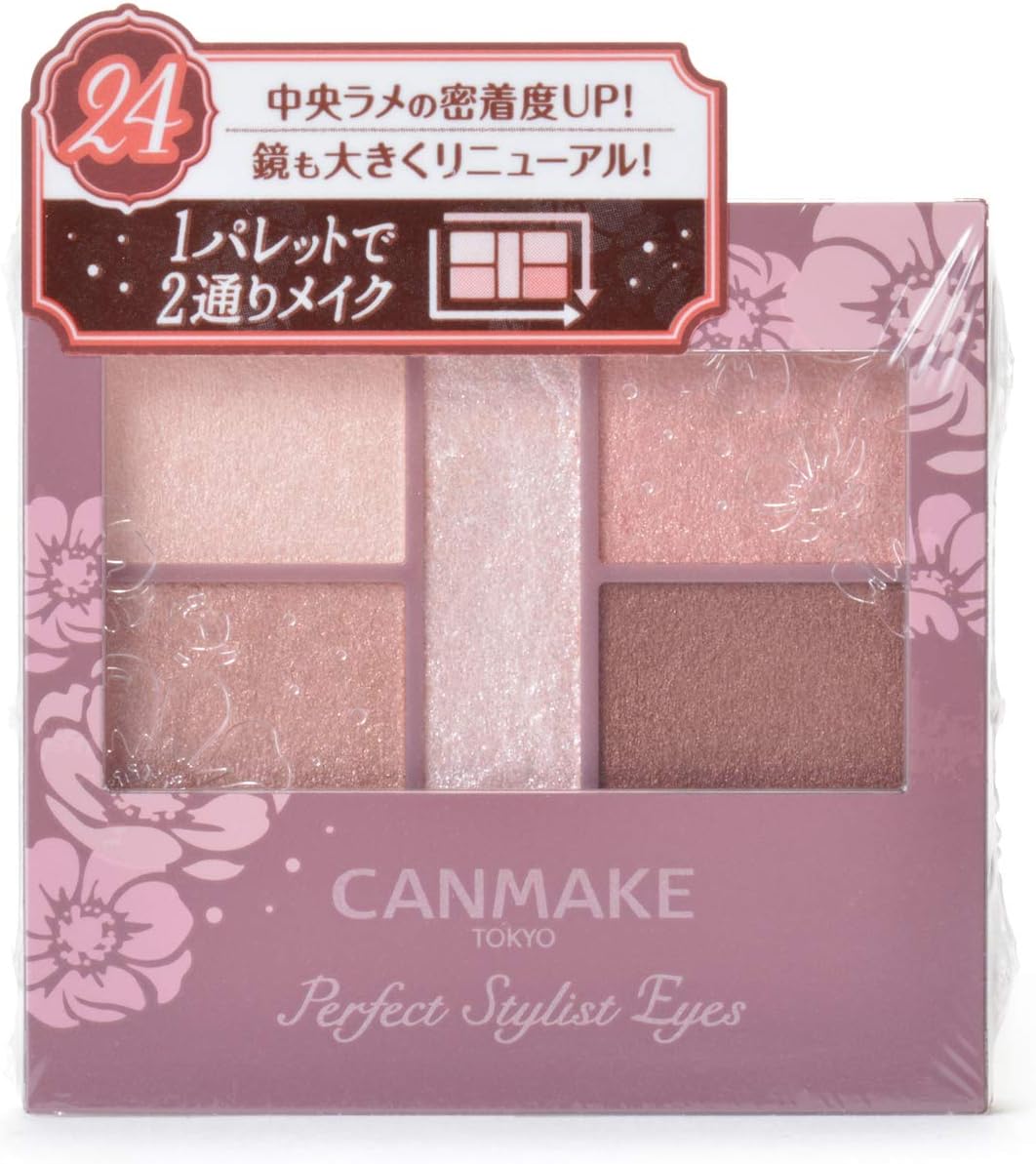 Canmake Perfect Stylist Eyes v24, Mellow Milk Tea, Eyeshadow, 0.1 oz (3.0 g) (x1)