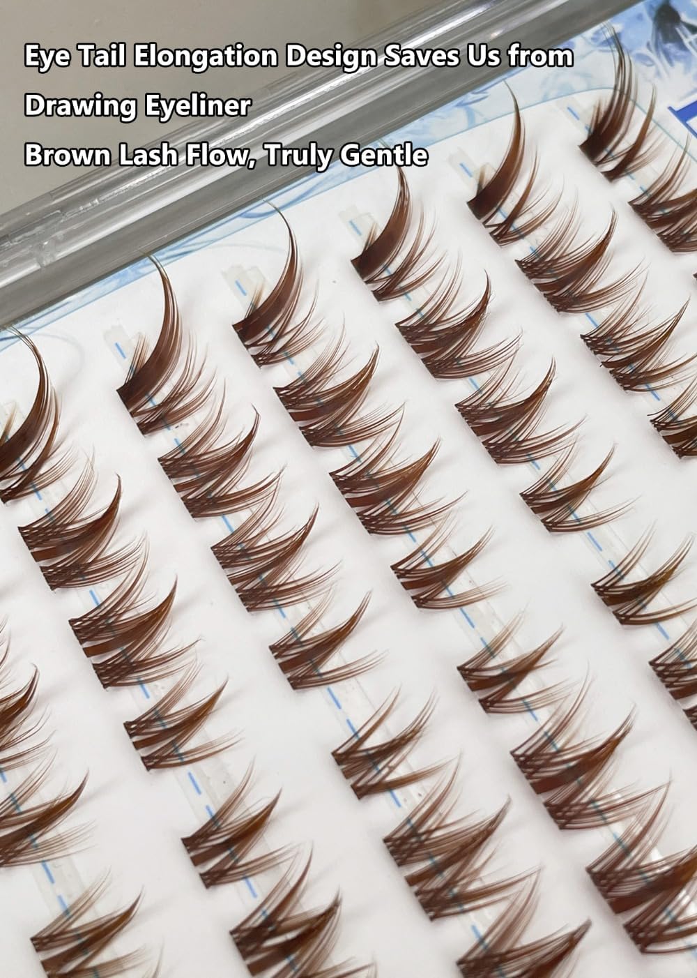 80pcs False Eyelashes Glueless Caramel Brown Fox & Dog Style Individual Natural Cartoon Anime False Eyelashes DIY Eyelash Extensions