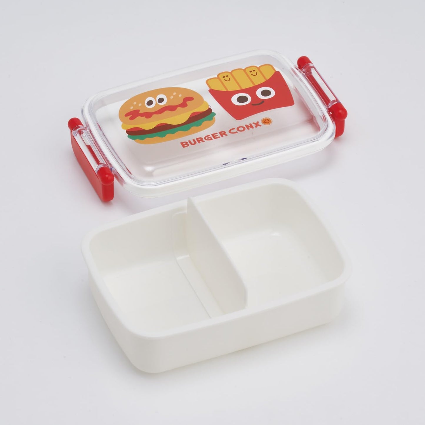 Skater RBF3AN-A Children's Bento Box, 15.2 fl oz (450 ml), Fluffy Dome-Shaped Lid, 1 Tier, Made in Japan, Burger Conx, Hello Boys, Girls,