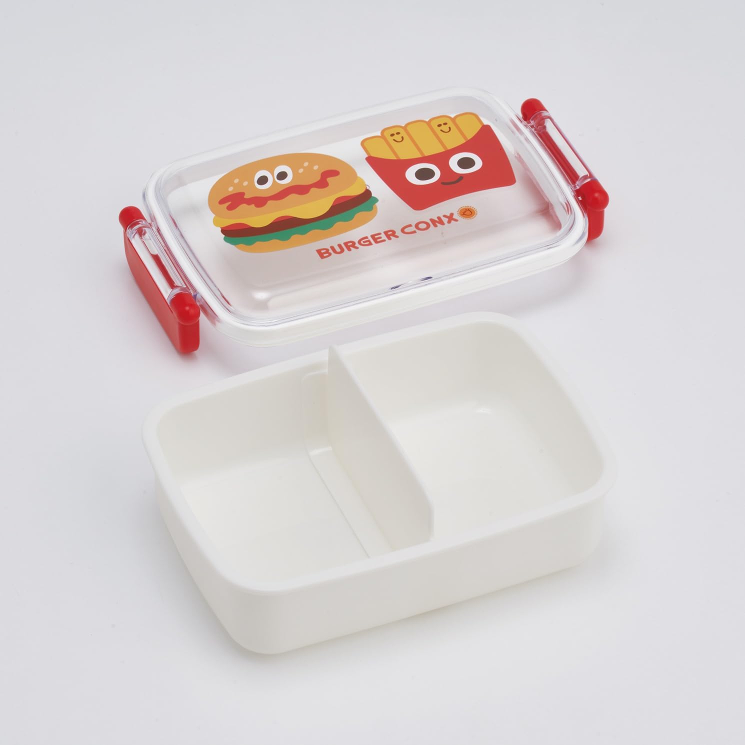 Skater RBF3AN-A Children's Bento Box, 15.2 fl oz (450 ml), Fluffy Dome-Shaped Lid, 1 Tier, Made in Japan, Burger Conx, Hello Boys, Girls,