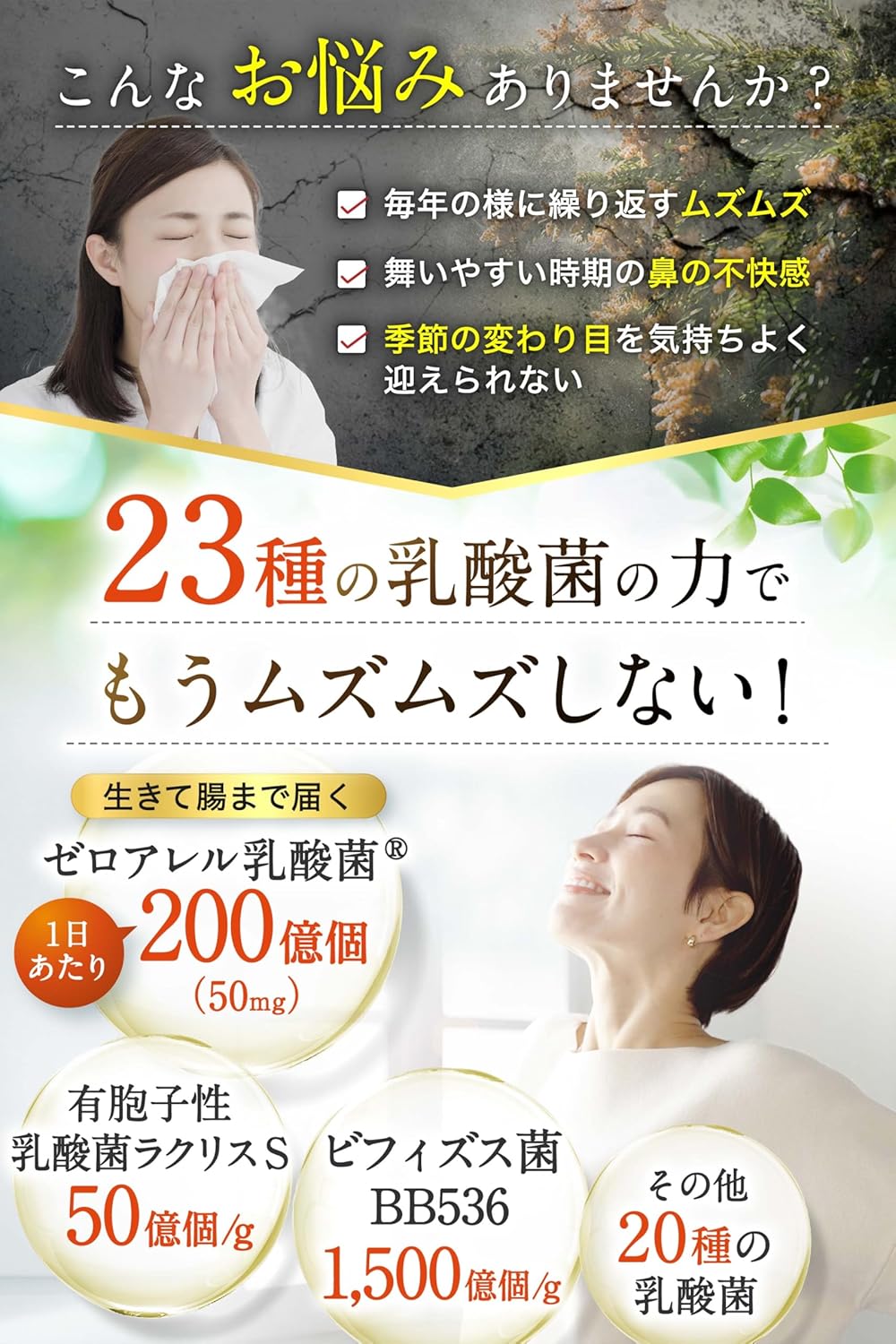 [Doctor's Supervision] Jabara Supplement [Zero Allergic Acid Bacteria x Kitayama Village Chabara] The Power of Lactic Acid Bacteria and W ALEPPU (Alep), 1 Bag (30 Day Supply)