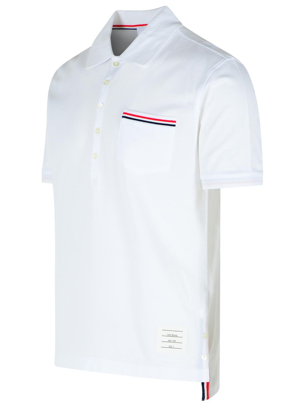 Thom Thom Browne White Cotton Polo Shirt - Image 3