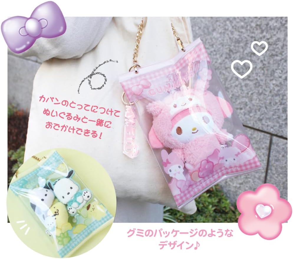 Tees Factory Sanrio SR-5544272RP Package-Style Travel Pouch, Red Pink