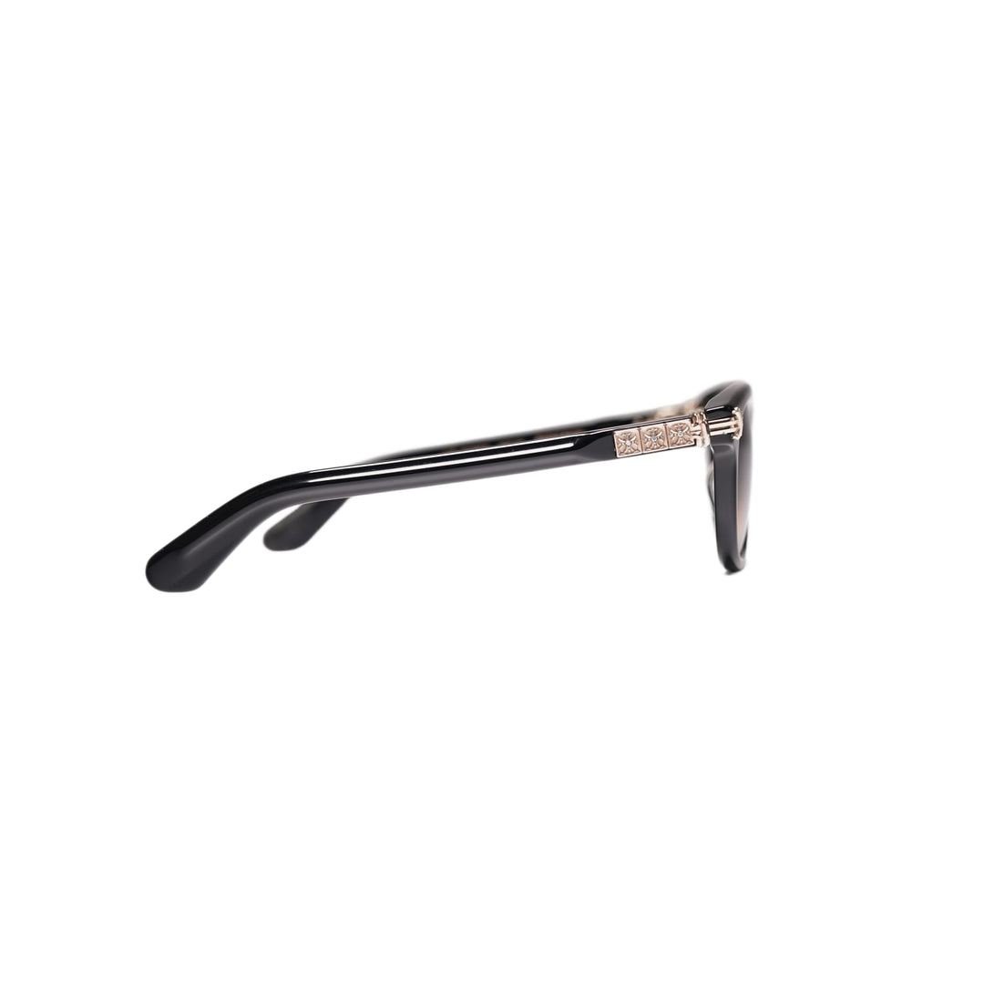 CHROME HEARTS 'SMOKE SHOW' DIAMOND BLACK/GOLD SUNGLASSES