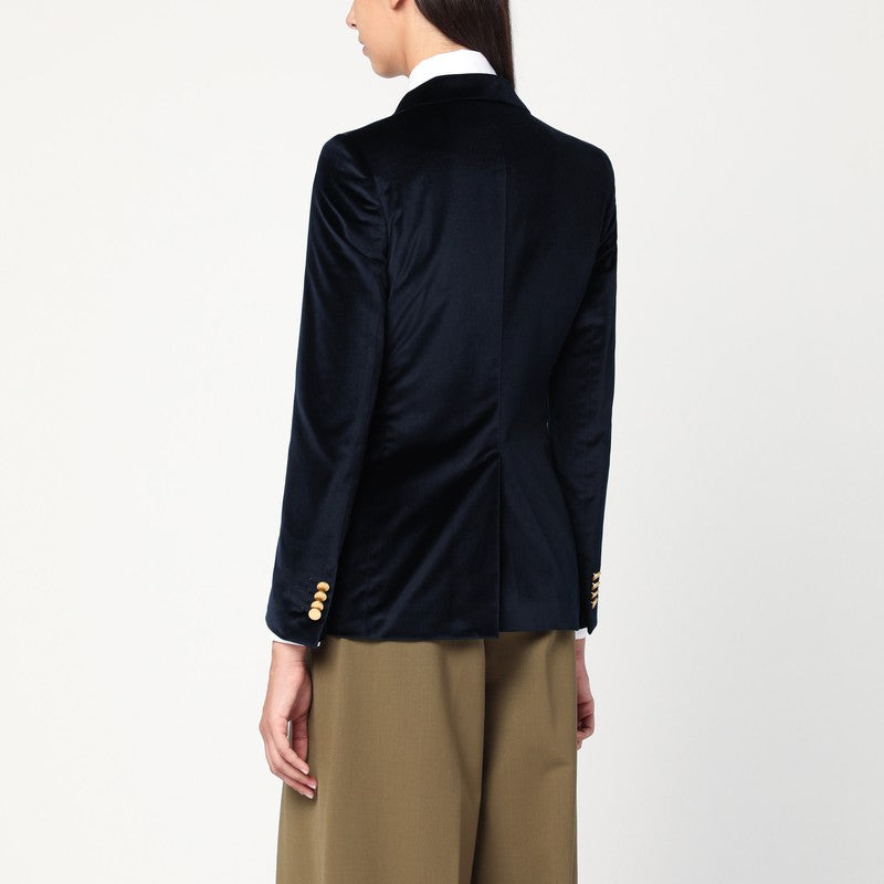 Tagliatore Tagliatore Blue Velvet Double Breasted Jacket - Image 3