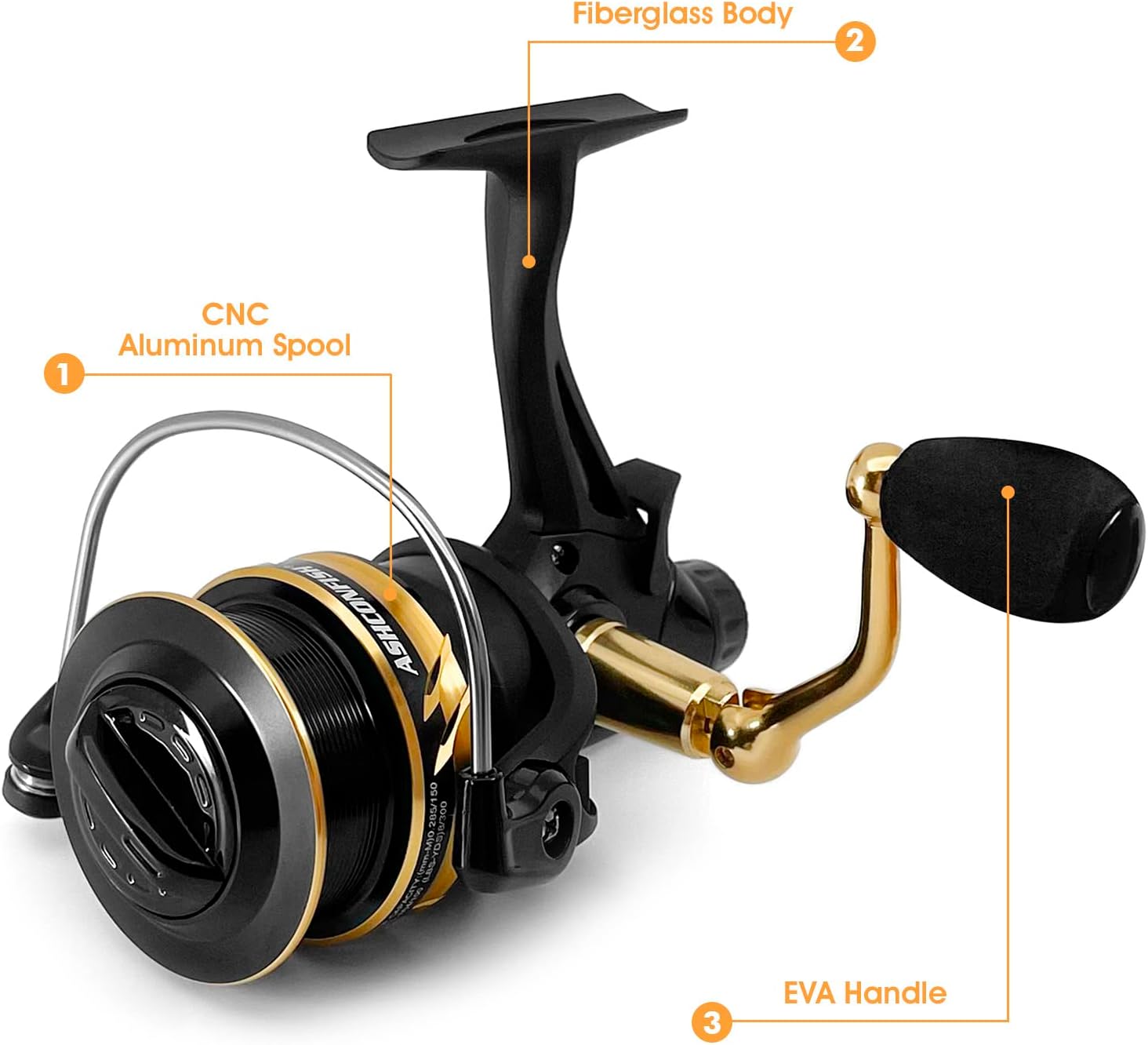 Ashconfish ARF スピニングリール 左右交換ハンドル リール 軽量 強抗力 遠投用 穴釣り 淡水釣り 海釣り 4000 5000 4000b 5000b