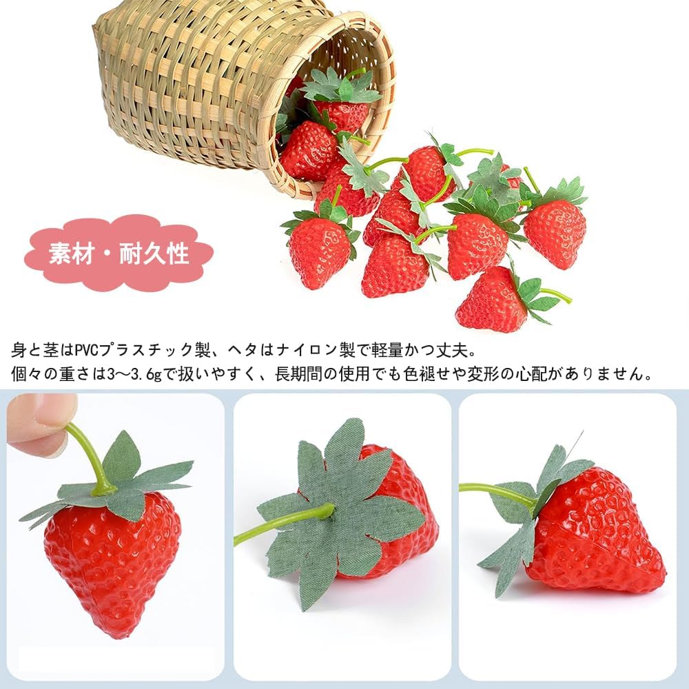 20 Pcs Lifelike Strawberries Food Sample Fruit Model Display for Cake Shop Fruits Fruit Shop Decoration
