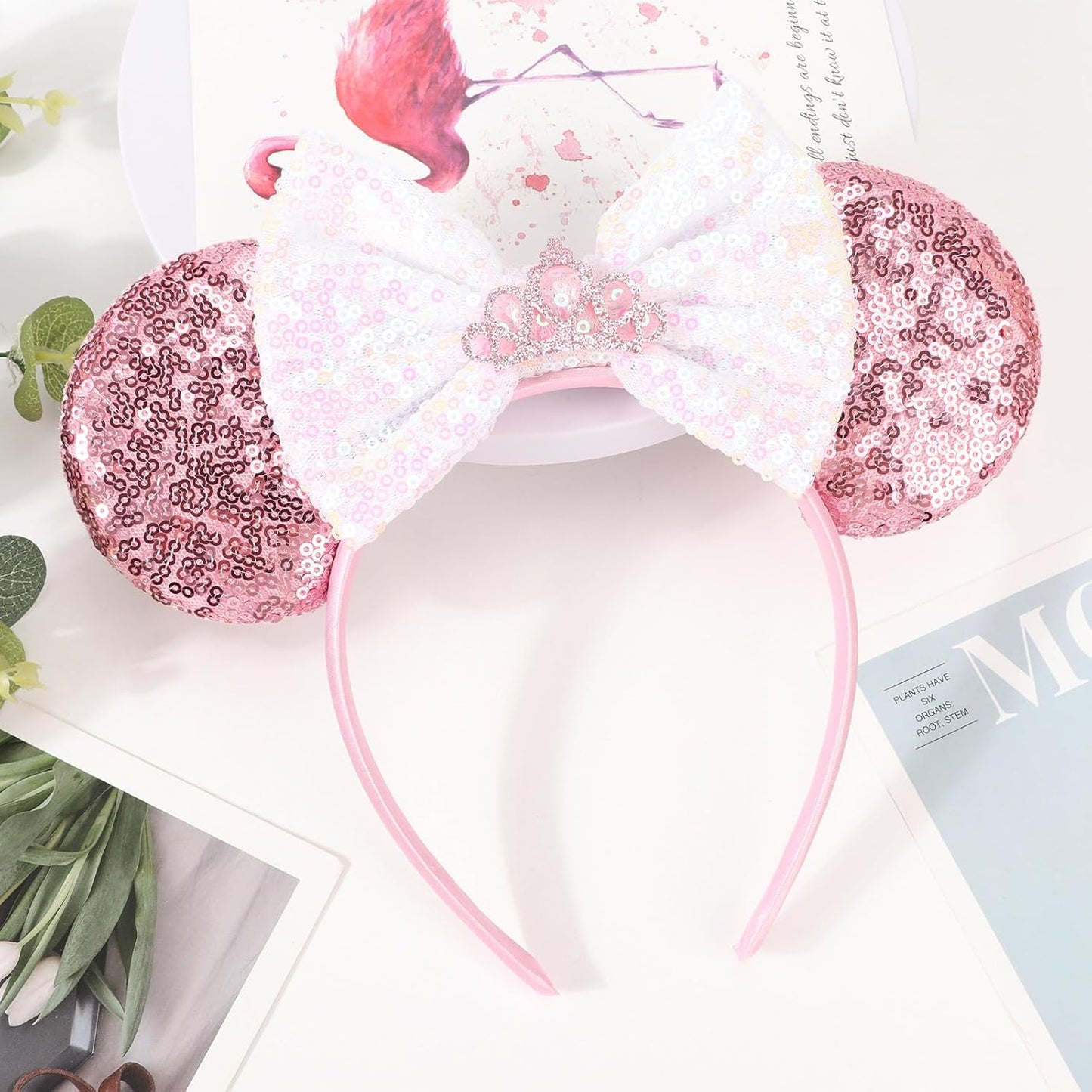 DRESHOW Mouse Ears Bow Sequins Party Decoration Cosplay Costume for Girls and Women