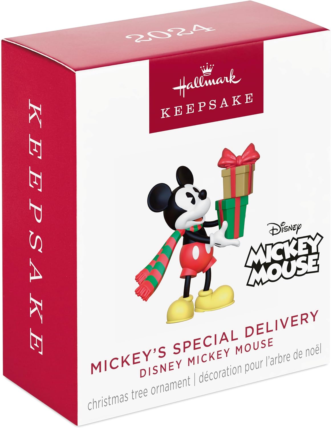 Hallmark Keepsake Mini adorno de Navidad de 1.16 pulgadas, entrega especial de Mickey Mouse de Disney, regalos para fanáticos de Disney