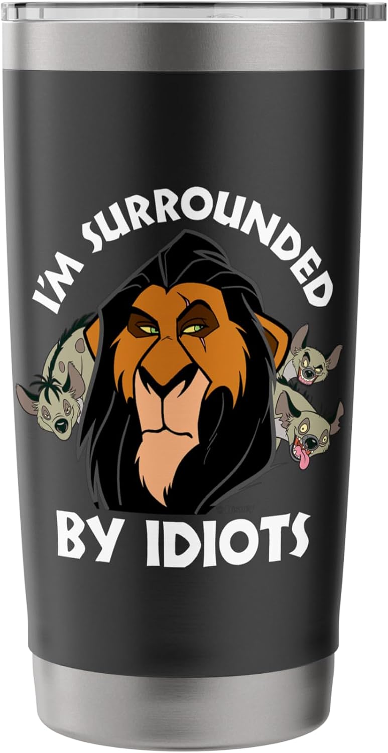 Disney Vaso aislado de acero inoxidable The Lion King Scar Surrounded By Idiots