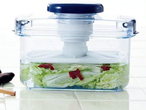 Risu Instant Pickling Container, Rectangular, Clear Blue, 2.2L, High Pet, Recipe Included, Made in Japan, S-22