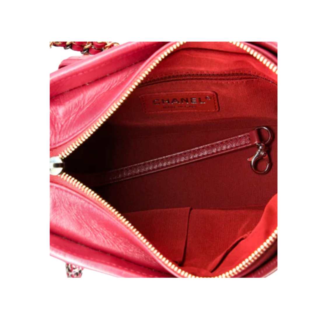 CHANEL 'GABRIELLE HOBO' PINK QUILTED AGED SMALL CALFSKIN BAG
