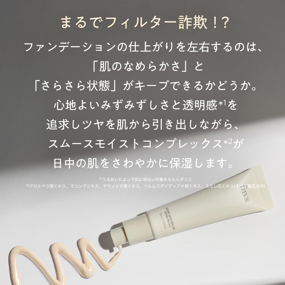 Favs Official Glowskin Veil UV | GLOW SKIN VEIL UV SPF50 PA++++ 30ml | UV Base | Sunscreen Makeup Base UV Absorber Free Collagen Skin Care