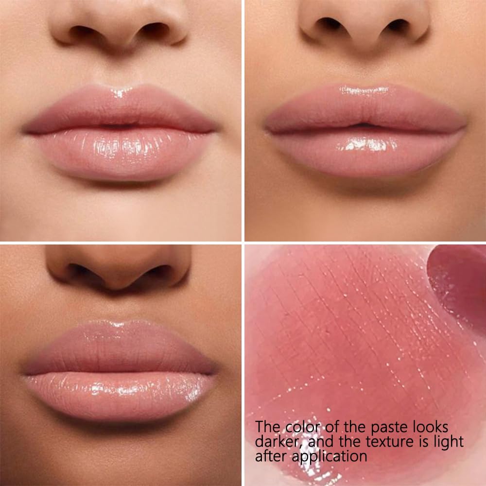FeiCuiYun Bálsamo Labial con Tinta de Miel Rosa, Lápiz Labial Hidratante Transparente, Color Labial Hidratante para Todos los Tonos de Piel, Bálsamo Labial Nutritivo con un Toque de Cereza Negra