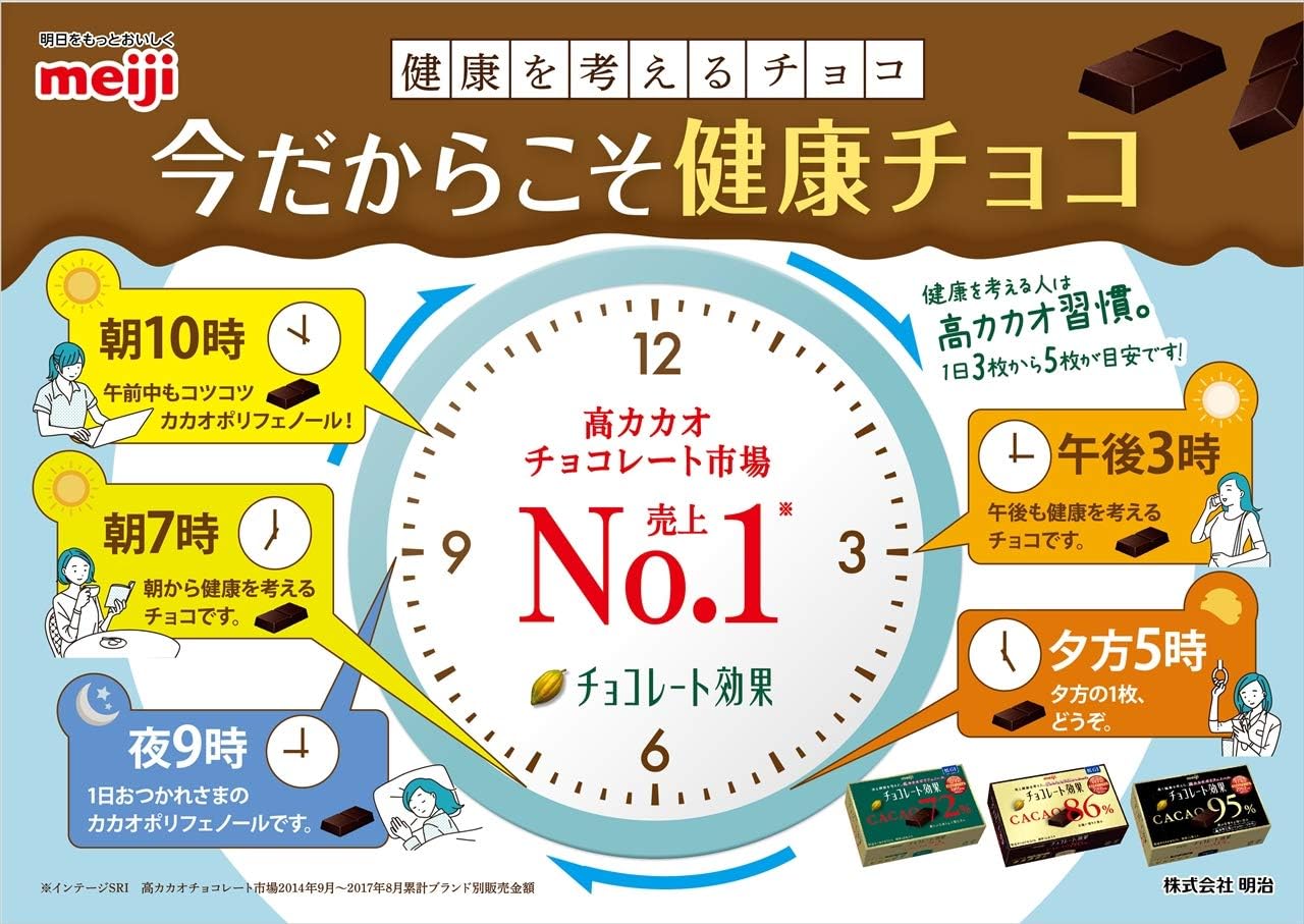 Meiji Chocolate Kouka Chocolate Bars, Cacao 86%, Large Bag 7.4 oz (210 g)