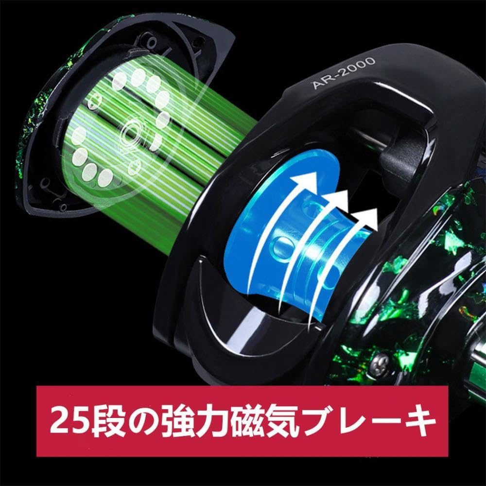 Bait Reel, Shallow Groove Spool, Fishing Reel, Ultra Lightweight, 6.3:1 Gear Ratio, 17.6 lbs (8 kg), Drag Force, Fishing, Saltwater Fishing, Freshwater Fishing, Ultra Lightweight, Fishing