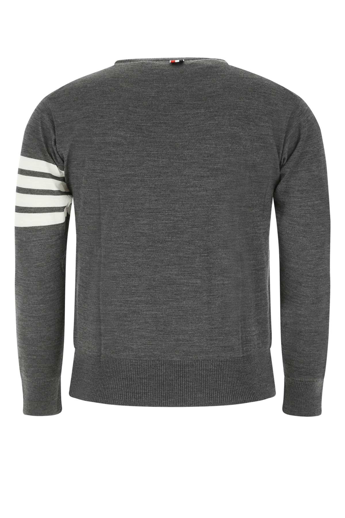 Thom Thom Browne Melange Grey Wool Sweater - Image 3