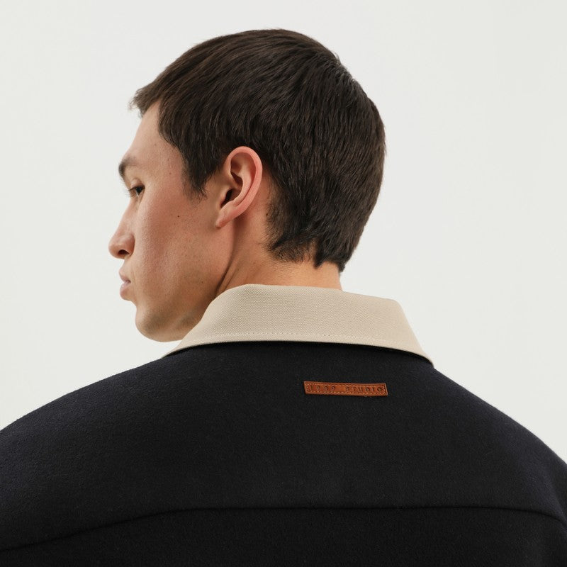 1989 1989年のブルーウールのスタジオシャツジャケット - Image 3