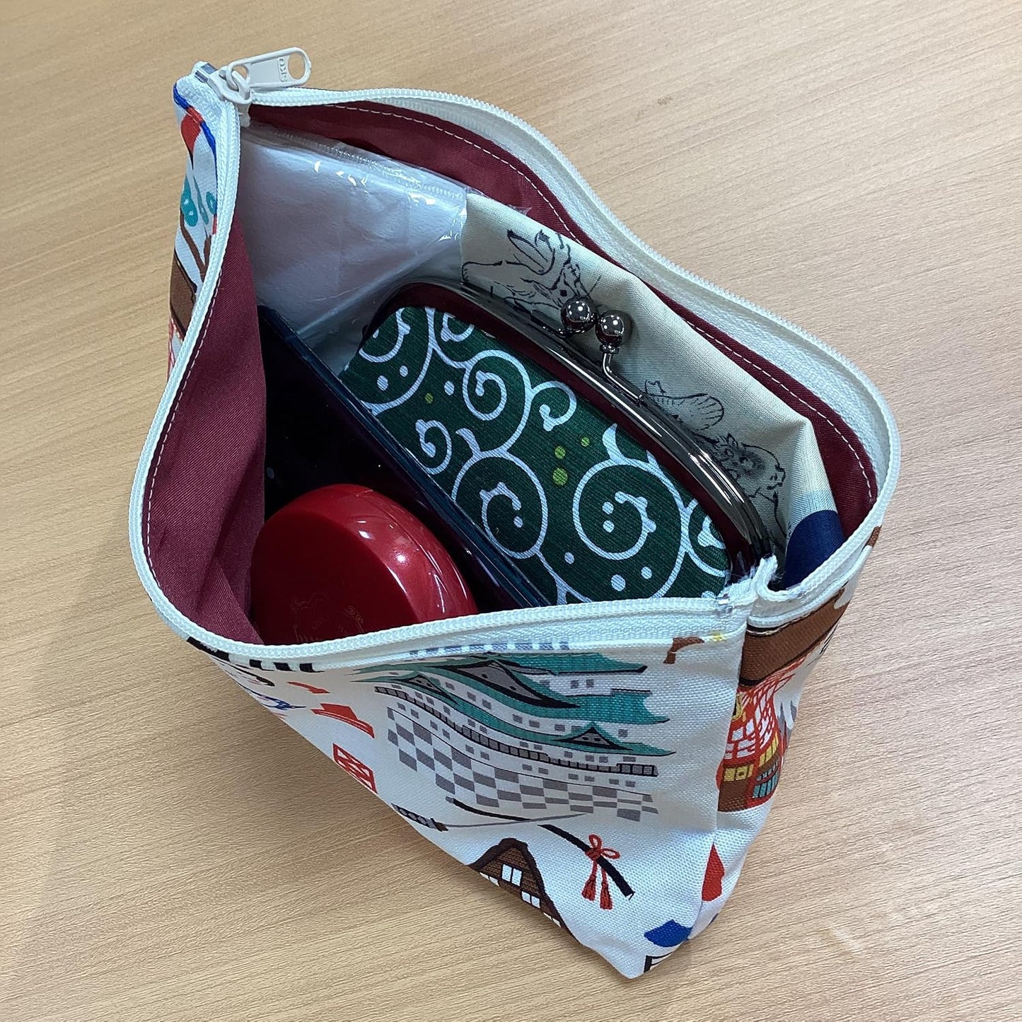 Kyoyu Pouch, Hello Nippon, Tokyo, Kyoto, Mount Fuji, Kaminarimon, Kinkaku-ji, Castle, Made in Japan, Cotton