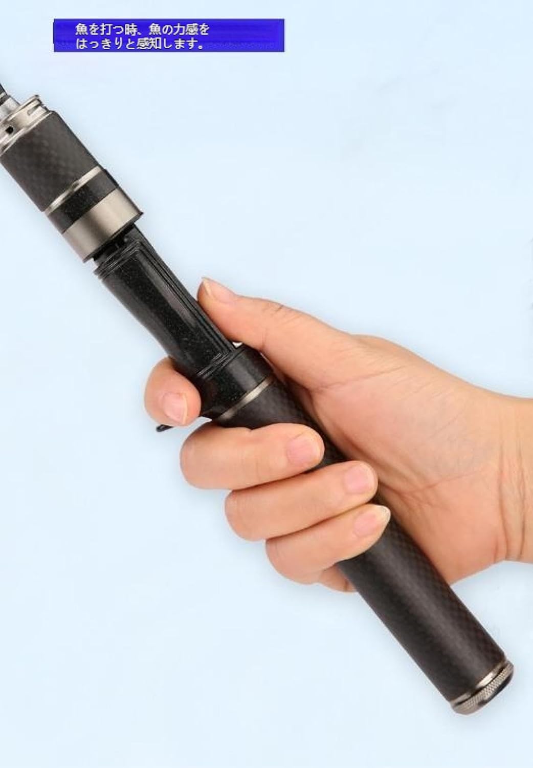 Lure Rod, UL Adjusted, Ultra Short, Mini, Micro, Telescopic, Carbon, Portable, Compact Rod 1.8M Silver Gun Handle