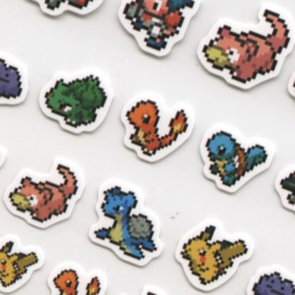 Kamio Japan Pocket Monster 4 Size Stickers Pikachu Pixel Art [007221]