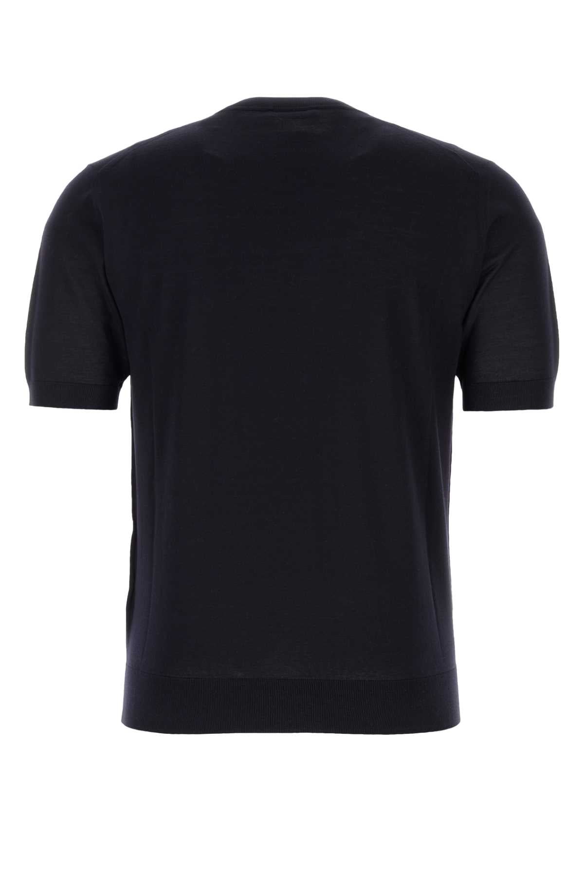 Prada プラダミッドナイトブルーウールTシャツ - Image 3
