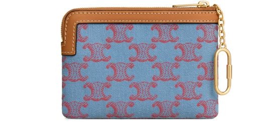 CELINE Coin purse in textile with Triomphe all over - Image 3