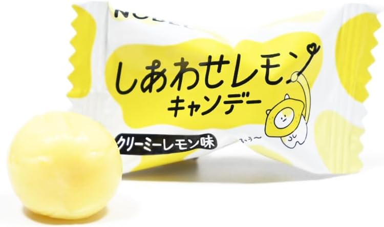 Nobel Seika Happiness Lemon Candy, Creamy Lemon Flavor, 70 g x 6 Bags