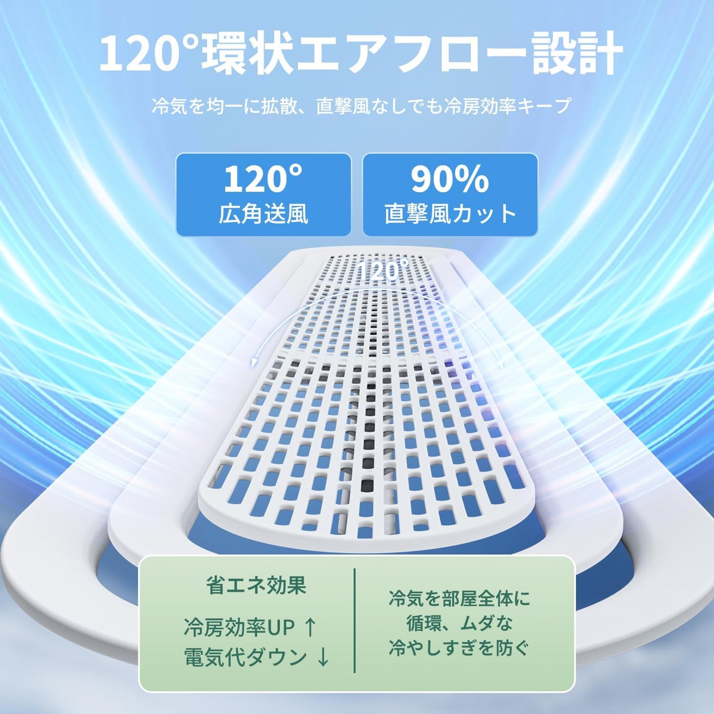 Air Conditioner, Windshield, Direct Impact, Bicyclic Wind Tunnel Design, 120° Wide Angle Blower, Air Conditioner, Wind Protection, Wind Direction, Adjustable, Energy Saving, Condensation
