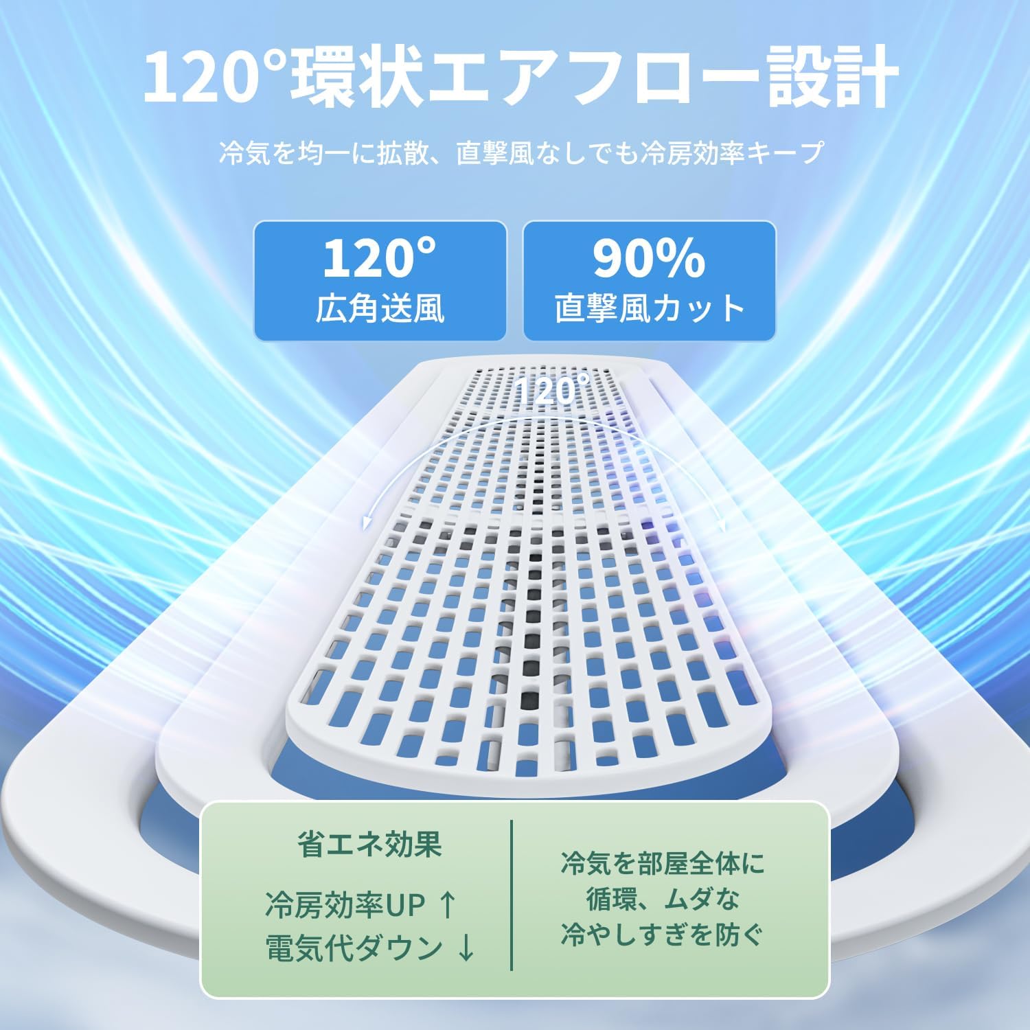Air Conditioner, Windshield, Direct Impact, Bicyclic Wind Tunnel Design, 120° Wide Angle Blower, Air Conditioner, Wind Protection, Wind Direction, Adjustable, Energy Saving, Condensation