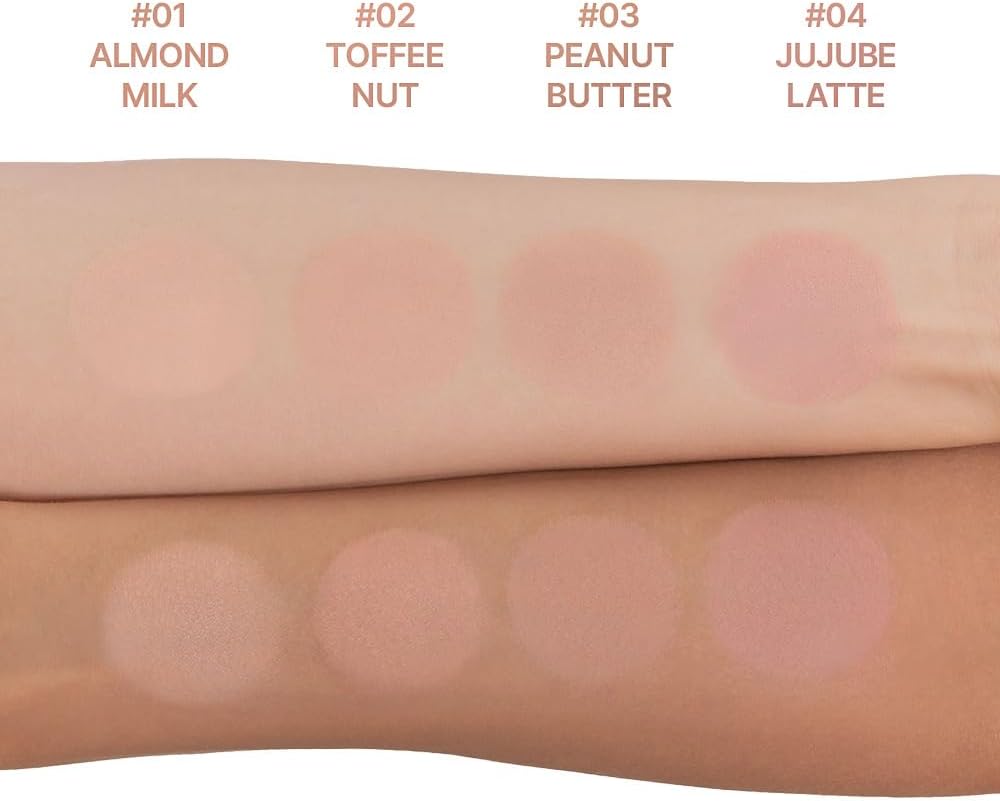 "Official" Daisy Blending Mood Cheek Blending Mood Cheek / Blusher Palette / 4 Color Brasher / Yeve/Brevet / Warm Tone & Cool Tone/ Cheek Palette (10 Muted Nuts)