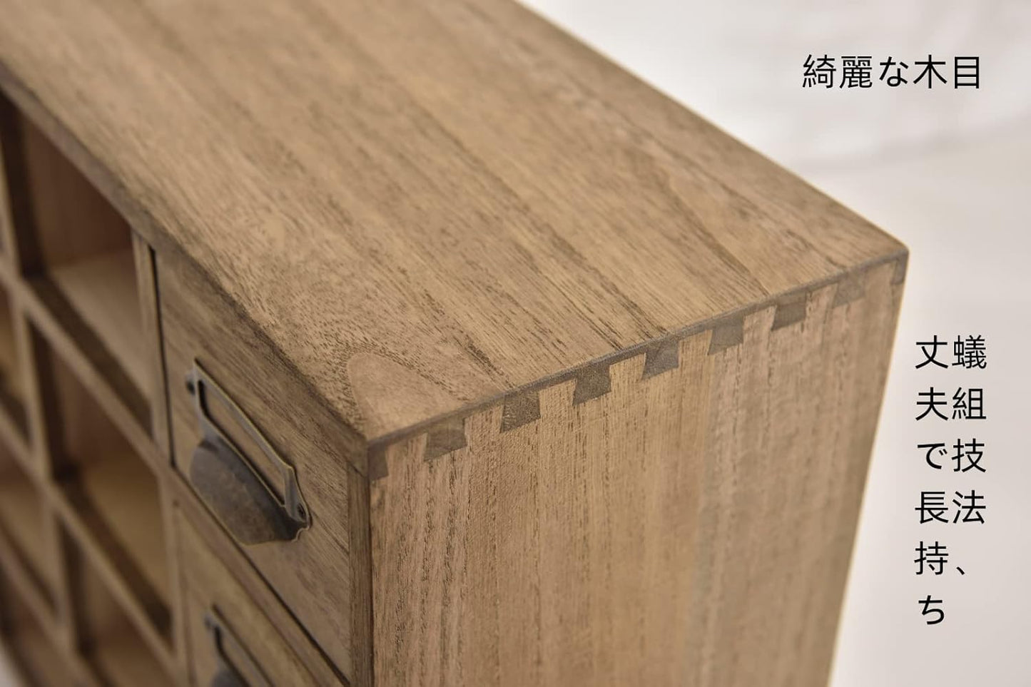 KIRIGEN Mini Chest, Tabletop Storage, Small Storage Drawer Chest, 4 Tiers, 12 Cups, Artisan Handmade Brown