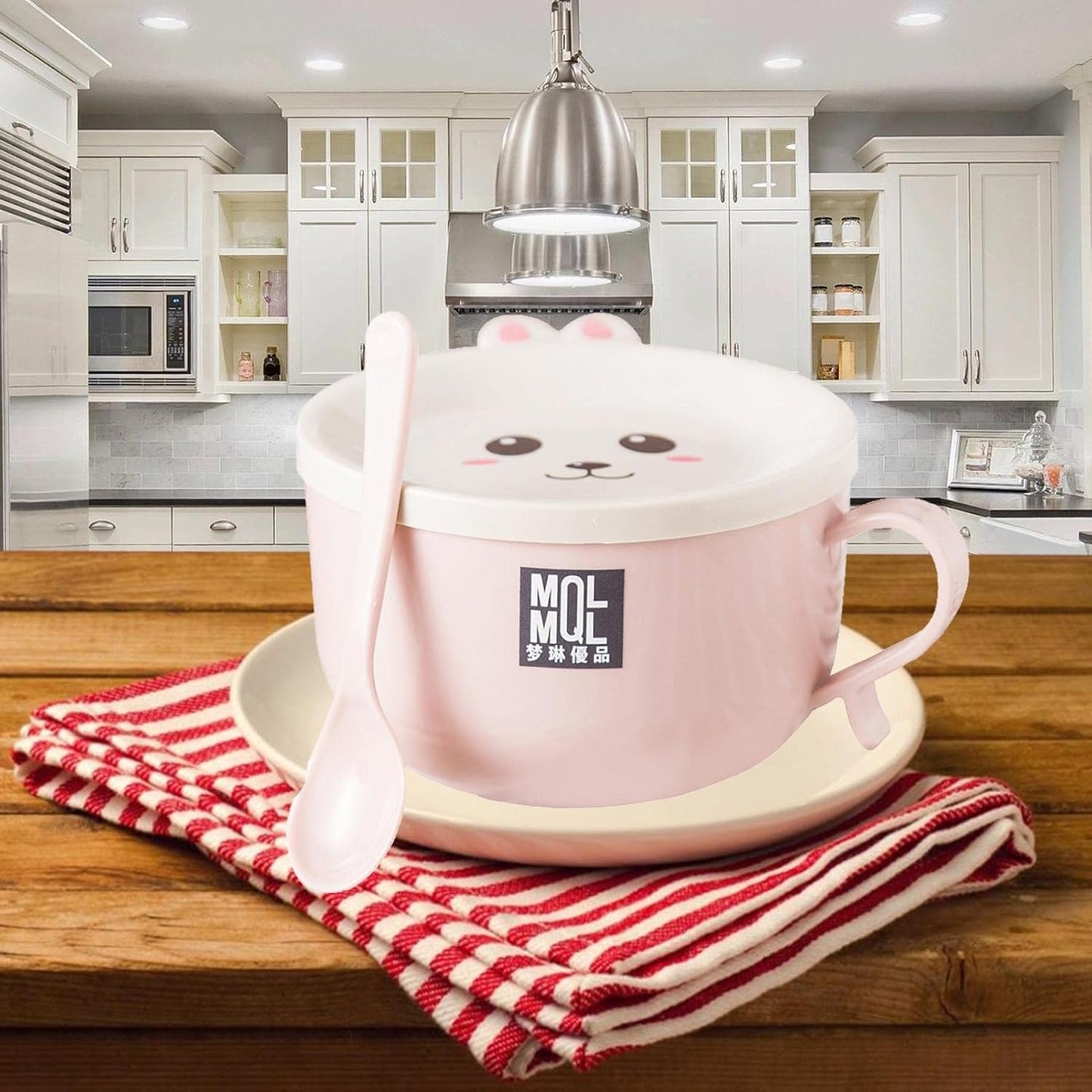 Ramen bowl with lid, cute cat instant ramen bowl, ramen bowl with chopsticks and spoon, ramen rice cooker soup bowl, salad bowl, cereal bowl, pasta bowl, dessert bowl with handle, udon, soba,