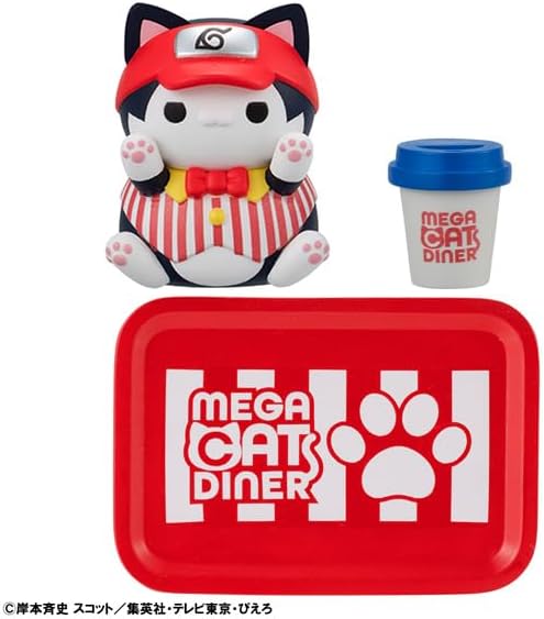 MegaHouse Mega Cat Project Naruto! Megacat Diner (Box) Approx. 1.2 inches (30 mm), PVC Pre-painted Complete Figure