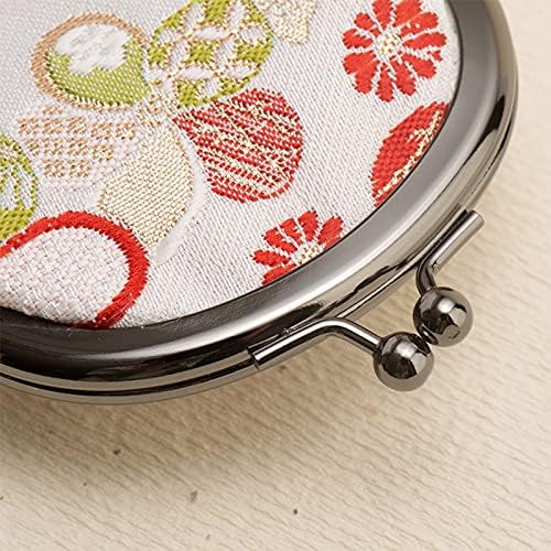 Kyoto Geibido Nishijin Weave 2.6-Inch Coin Purse Pouch, Handcrafted by Artisans, Japanese Pattern, Made in Japan, black 2