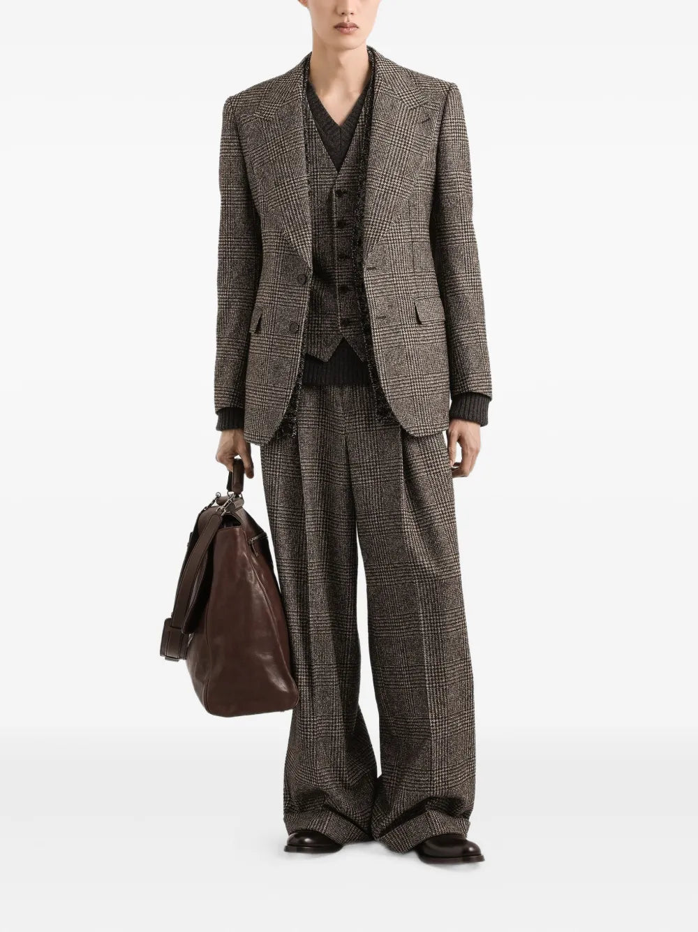 Dolce ドルチェ＆ガッバーナワイドレッグ格子縞のズボン - Image 3